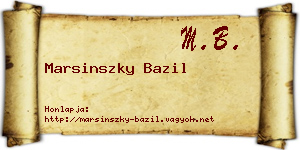Marsinszky Bazil névjegykártya